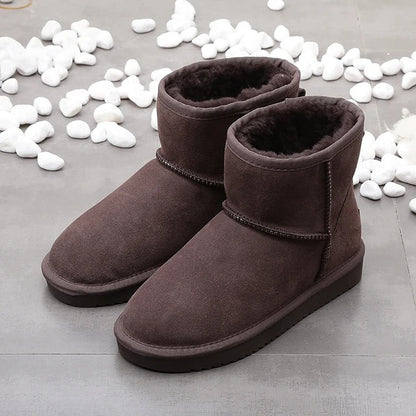 Bottes courtes de neige pour femmes | Fond plat, coton, laine polaire